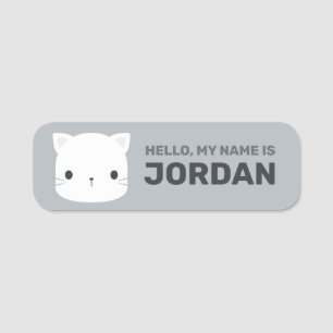 Cute Little Cat with Personalized Name Tag
