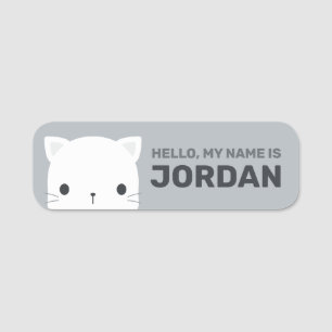 Cute Little Cat with Personalized Name Tag