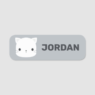 Cute Little Cat with Personalized Name Tag