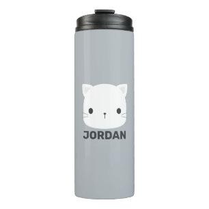Cute Little Cat with Personalized Name Thermal Tumbler
