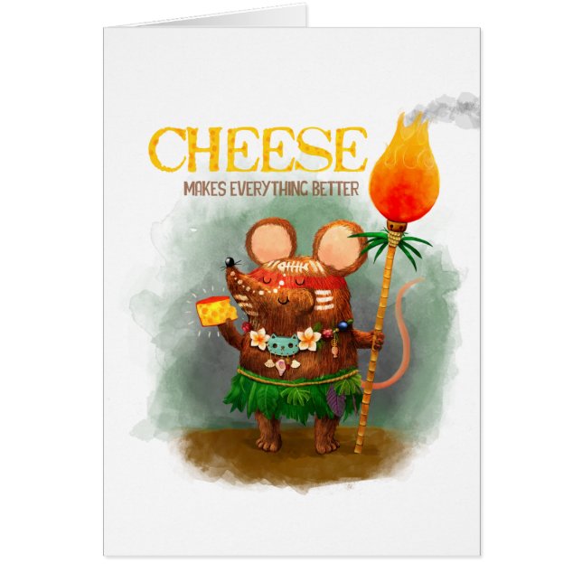 Cute Little Cave Mouse and its Cheese (Front)