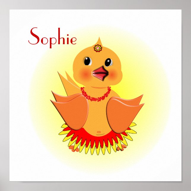 Cute Little Chick Personalized Fun Nursery Poster (Front)