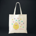 Cute Little Chickie Custom Name Easter Tote Bag<br><div class="desc">Cute Little Chickie Custom Name Easter Tote Bag</div>