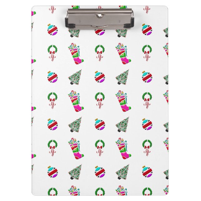 Cute Little Christmas Pattern Clipboard (Front)