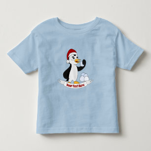 Cute little Christmas penguin with a snowball Todd Toddler T-shirt