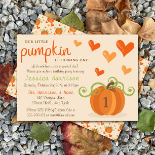 Cute Little Citrouille 1er Anniversaire Invitation