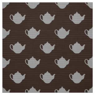cute little coloured teapots pattern fabric