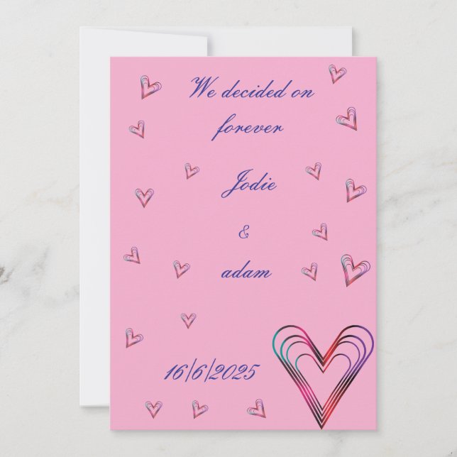 cute little colourful heart heart invitation (Front)