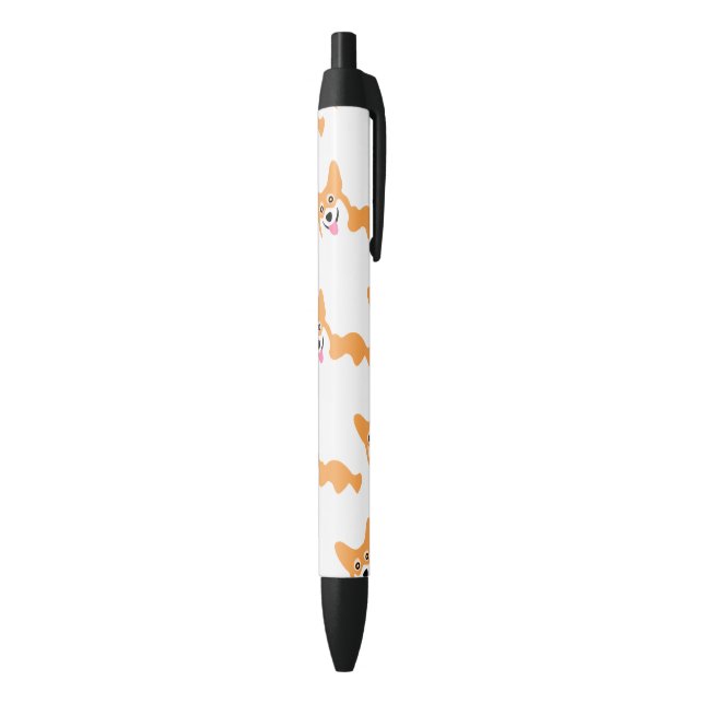 Cute Little Corgi Pattern Black Ink Pen (Bottom (Vertical))