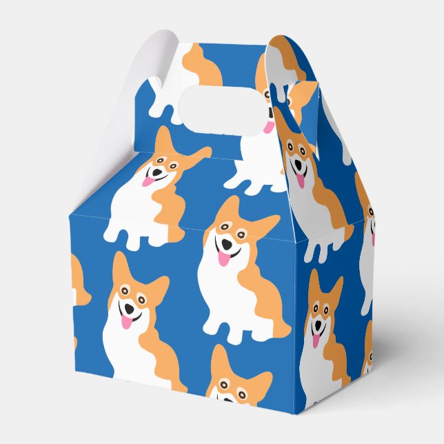Cute Little Corgi Pattern Favor Box (Front Side)
