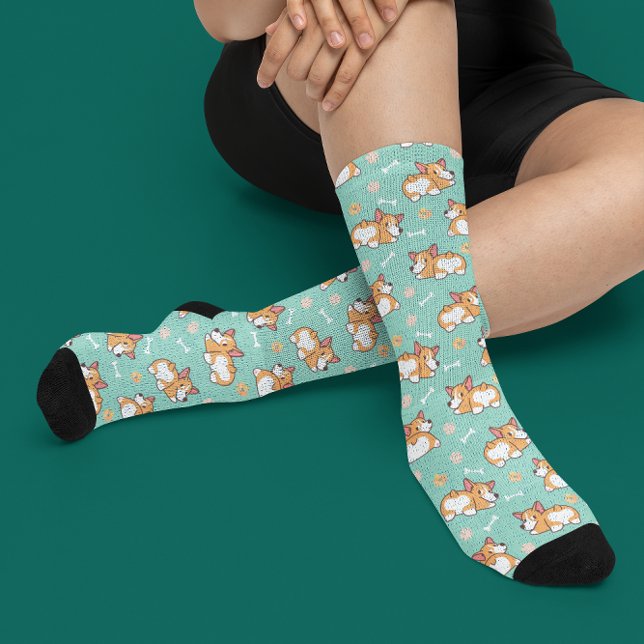Cute Little Corgis Pattern Socks (Creator Uploaded)