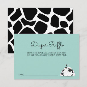 Cute Little Cow Baby Shower Diaper Raffle Ticket Invitation