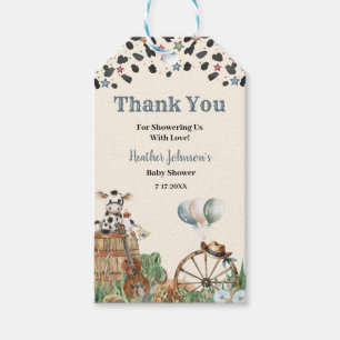 Cute Little Cowboy Western Watercolor Baby Shower Gift Tags