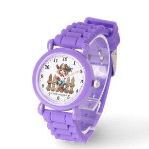 Cute little cowgirl add name watch