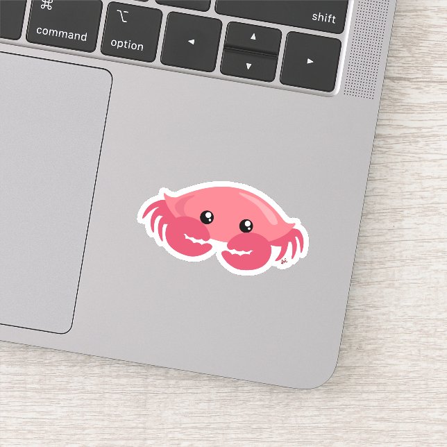 Cute Little Crab Custom-Cut Vinyl Sticker (Detail)
