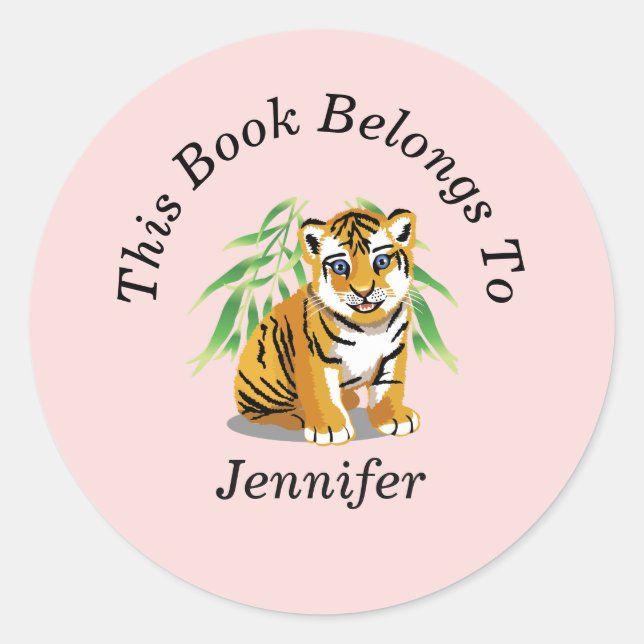 Cute Little Cub Back to School Classic Round Sticker (Front)