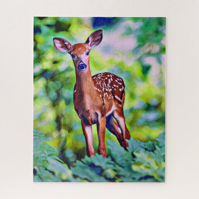 Cute Little Deer Digital Art Painting Puzzle (Vertical)