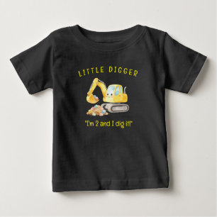 Cute Little Digger Construction Truck Custom Kids  Baby T-Shirt