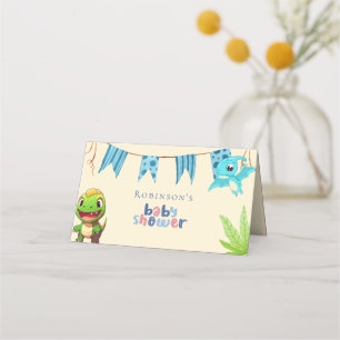 Cute Little Dino Baby Shower Place Card