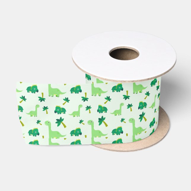 Cute Little Dino Baby Shower Satin Ribbon (Spool)