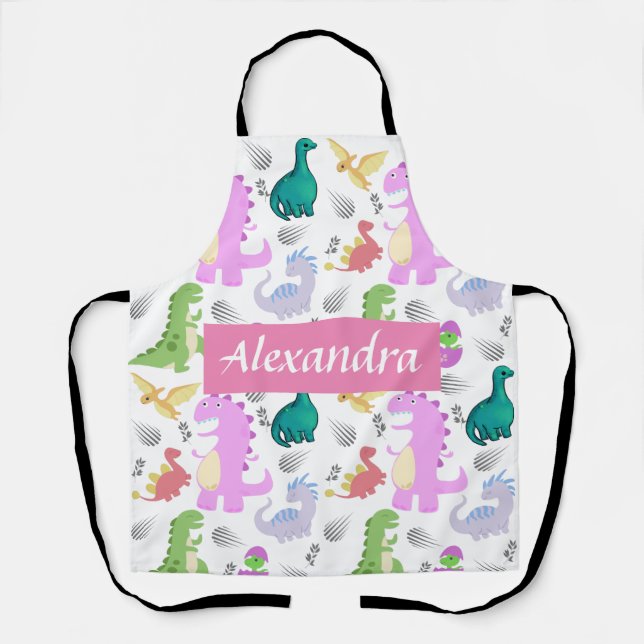 Cute Little Dino Toddler Apron (Front)
