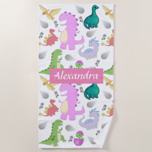 Cute Little Dino Toddler Beach Towel
