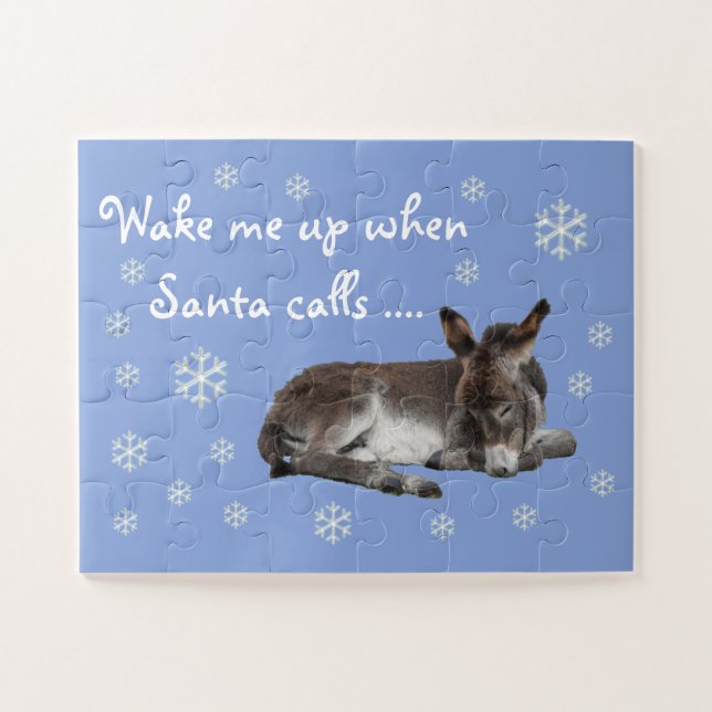 Cute Little Donkey with Snowflakes Jigsaw Puzzle (Horizontal)