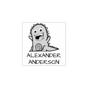 Cute Little Dragon Personalize Rubber Stamp