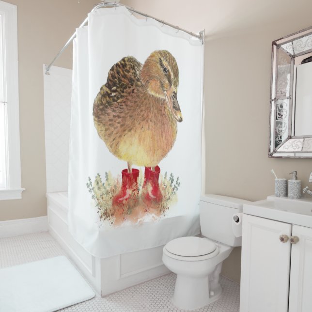 Cute Little Duck in Red Rubber Boots Fun (In Situ)
