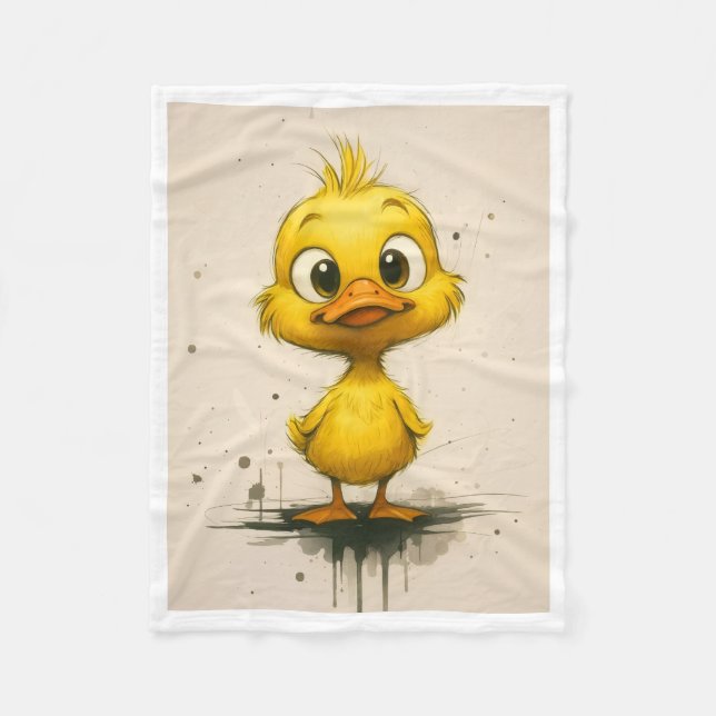 Cute Little Duck Sherpa Throw Fleece Blanket (Front)