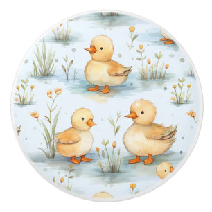 Cute Little Duckling Pattern Ceramic Knob