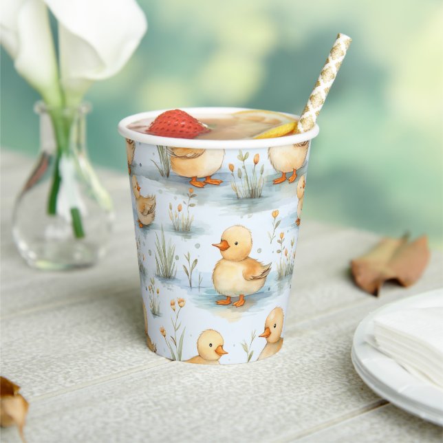 Cute Little Duckling Pattern Paper Cups (Insitu)