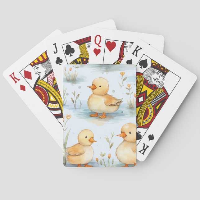 Cute Little Duckling Pattern Playing Cards (Back)