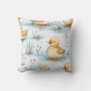 Cute Little Duckling Pattern Throw Pillow