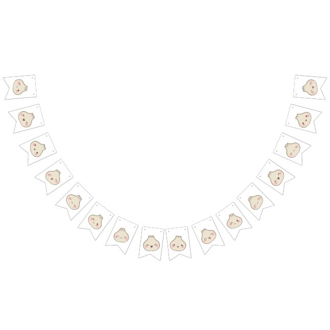 Cute Little Dumpling Baby Shower  Bunting Flags (All)
