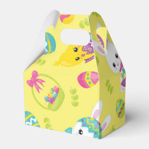 Cute Little Easter Bunny Egg Pattern Gift Favor Box