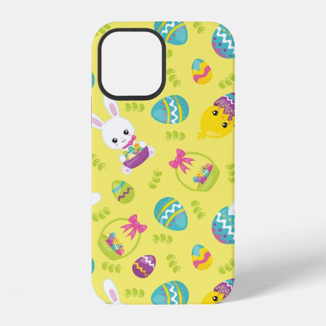 Cute Little Easter Bunny Egg Pattern Gift iPhone Case (Back)