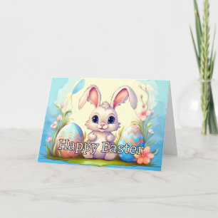 Cute Little Easter Bunny Rabbit Holiday Card