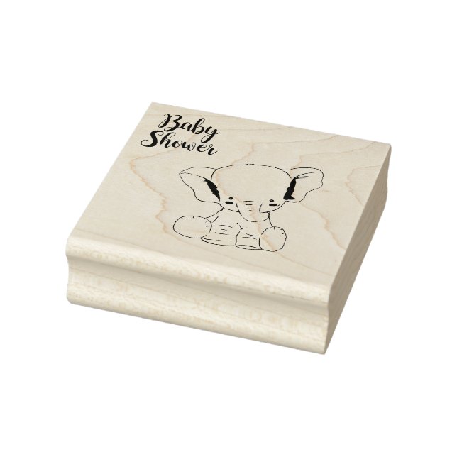 Cute Little Elephant Baby Shower Rubber Stamp (Stamp)