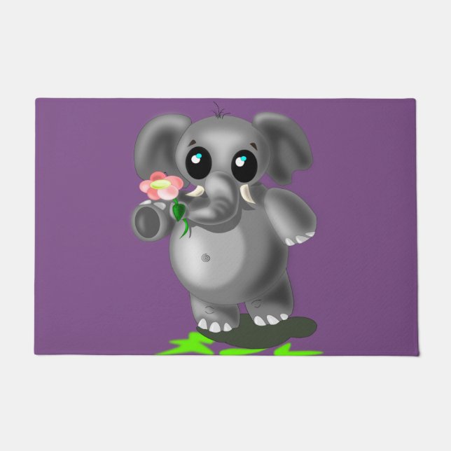 Cute Little Elephant Doormat (Front)