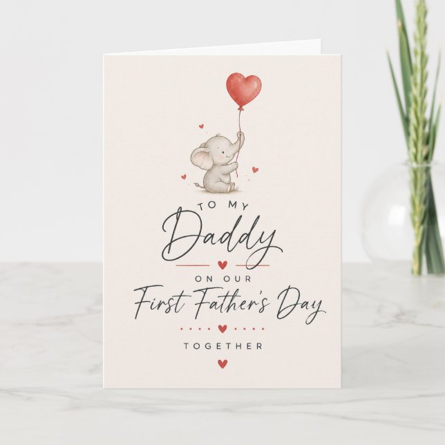 Cute Little Elephant First Father's Day Card (Front)