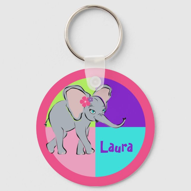 Cute Little Elephant Keychain (Front)