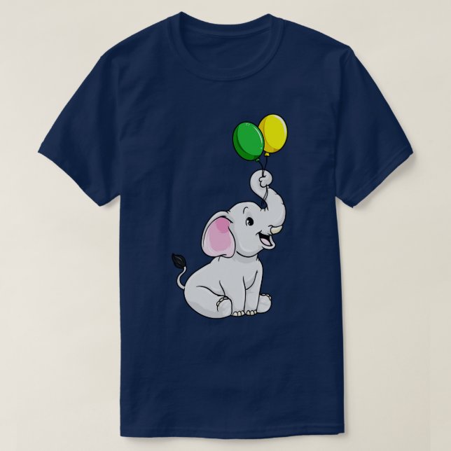 Cute little elephant with balloons T-Shirt (Design Front)