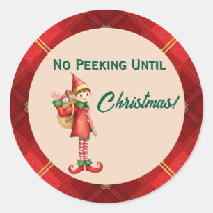 Cute Little Elves - Personalized Christmas  Classic Round Sticker