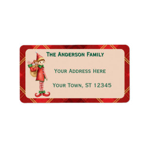 Cute Little Elves - Personalized Christmas Label