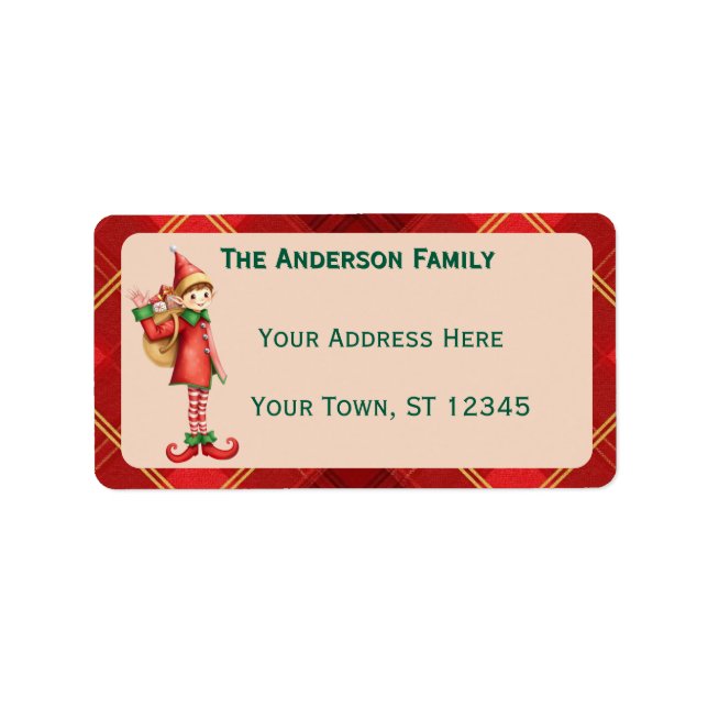 Cute Little Elves - Personalized Christmas  Label (Front)