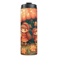 Cute little elves under the mushrooms