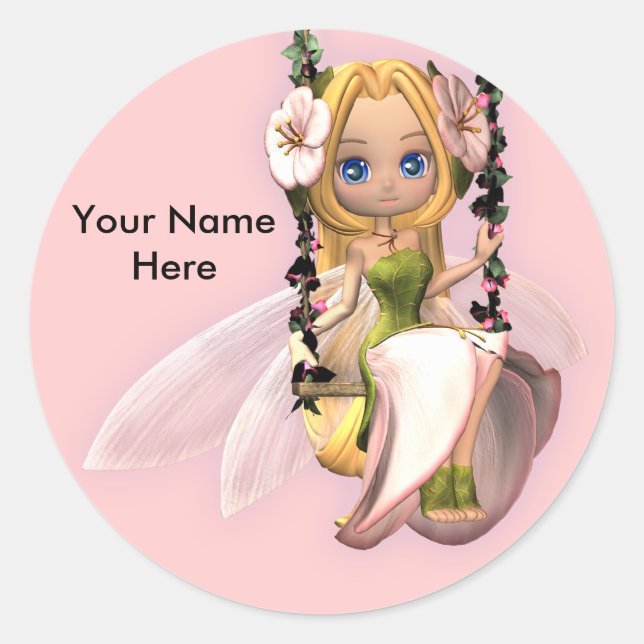 Cute little fairy sticker Personalise this item (Front)