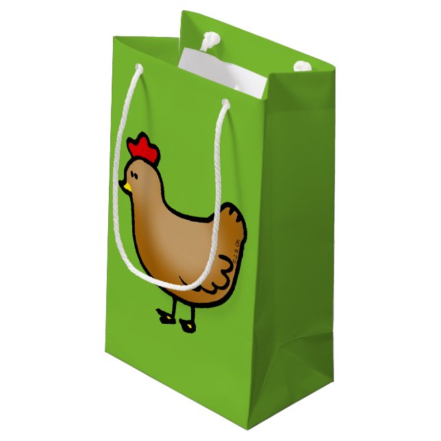 cute little farm chicken hen small gift bag (Back Angled)