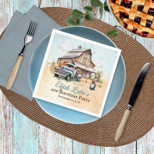Cute Little Farmer 2nd Birthday Party Napkin